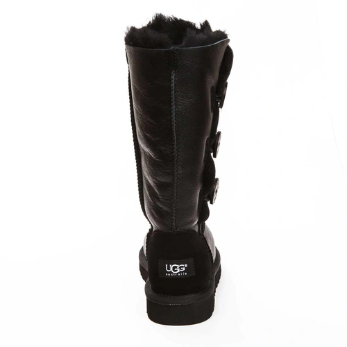 Угги женские сапоги UGG Triplet Bailey Button Metallic Black фото-3