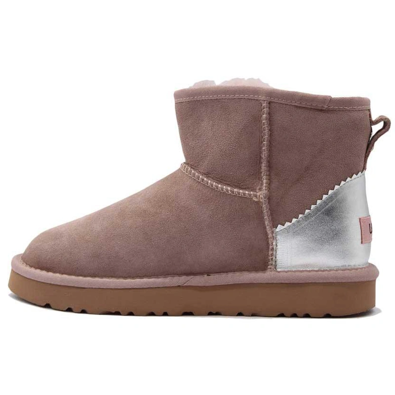 Угги женские ботинки UGG II Mini Classic Metallic Seshell Sand фото-3