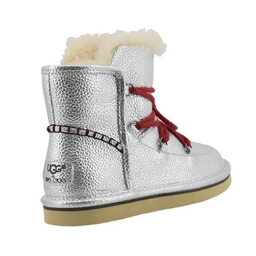 Угги женские UGG Mini Lodge Leather Silver фото-4