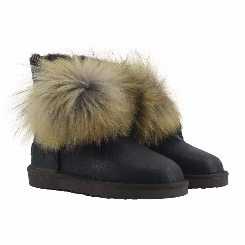 Угги женские UGG Fox Fur II Gen Metallic Chocolate