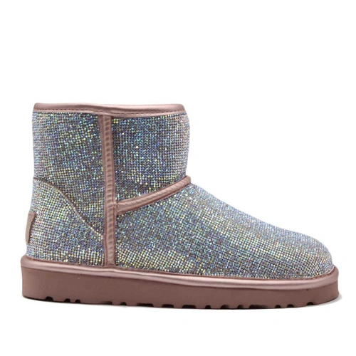 Угги женские ботинки UGG Mini Jimmy Choo Swarovski Pink Drill