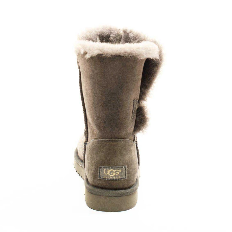 Угги женские ботинки UGG Bailey Button Grey фото-3