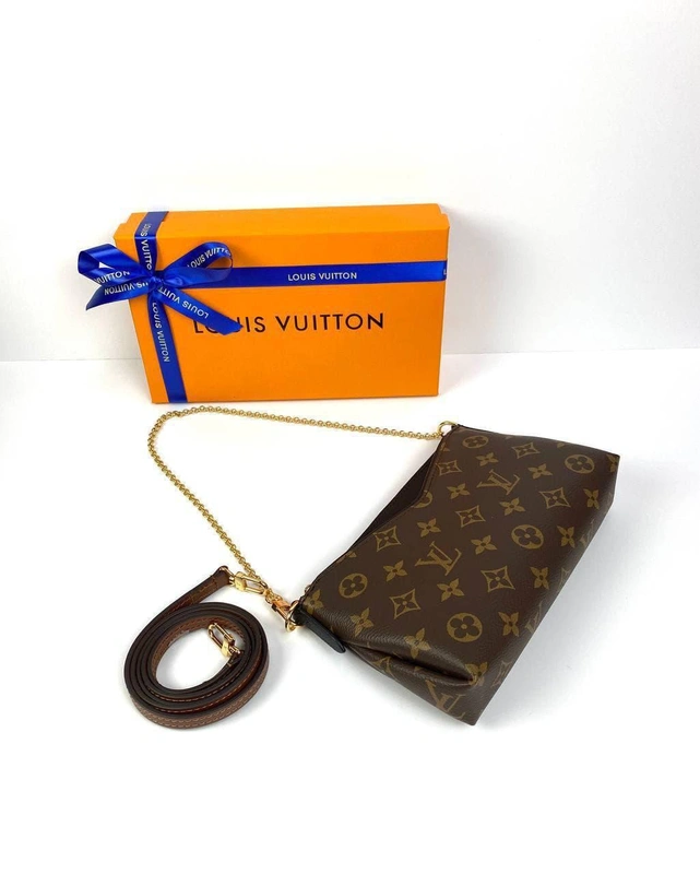 Женский клатч Louis Vuitton Pallas MNG Noir из канвы коричневый 22/13/5 см A85669 фото-7