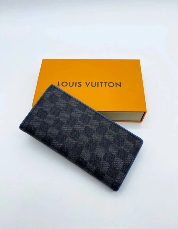 Бумажник Louis Vuitton Brazza A104072 серый / внутри синий 19:10 см