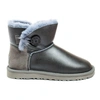 Угги женские ботинки UGG Mini Bailey Button Metallic Grey фото-1