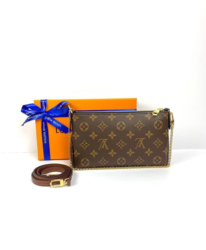 Женский клатч Louis Vuitton Pallas MNG Noir из канвы коричневый 22/13/5 см A85669 фото-6