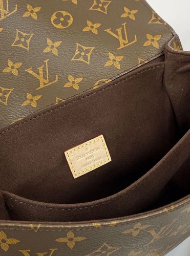 Женская сумка Louis Vuitton Pochette Métis M44875 премиум-люкс коричневая 25/19/7 фото-2