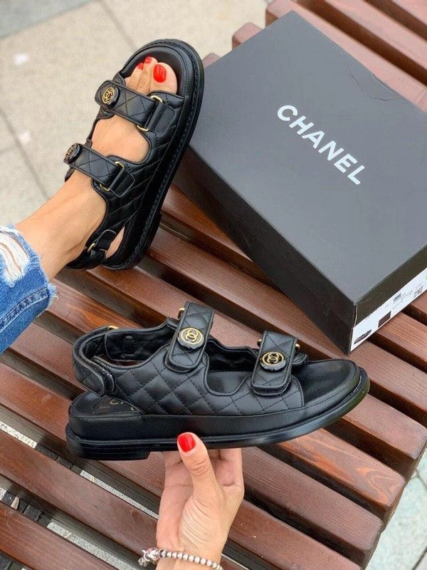 Сандалии Chanel Dad Leather Black фото-5