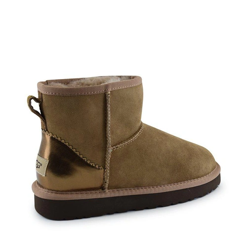 Угги женские мини UGG Mini II Metallic Antilope фото-5