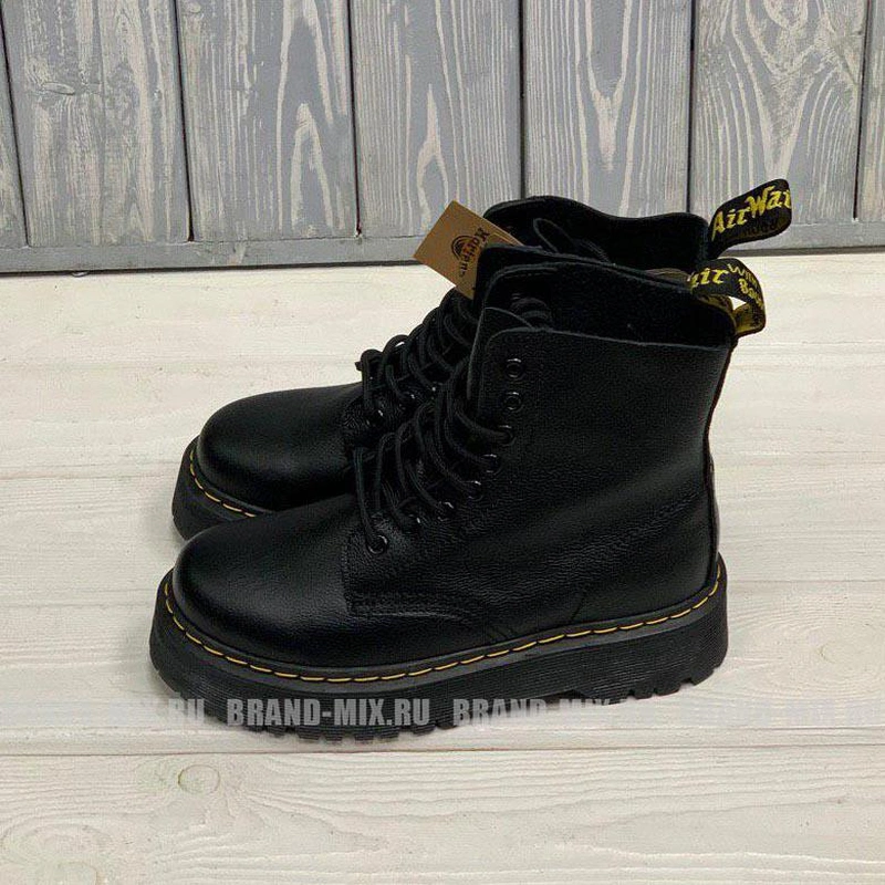 Мартинсы ботинки Dr Martens 1460 Jadon на платформе чёрные фото-5