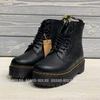 Зимние Мартинсы ботинки Dr Martens 1460 Jadon на платформе чёрные с мехом фото-1