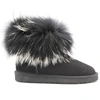 Угги женские ботинки UGG Mini Fox Fur Ultra Black фото-1