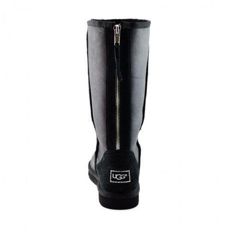 Угги женские UGG Tall Zip Metallic Black фото-5