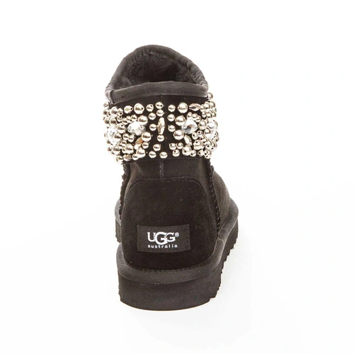 Угги женские ботинки UGG Jimmy Choo Crystals Black фото-3