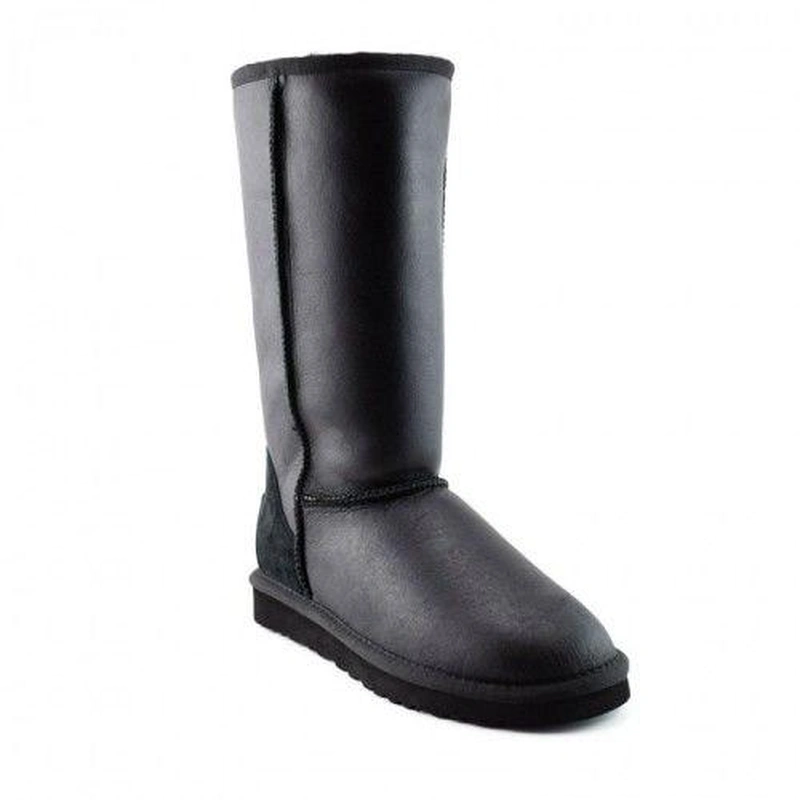 Угги женские UGG Tall Zip Metallic Black фото-4