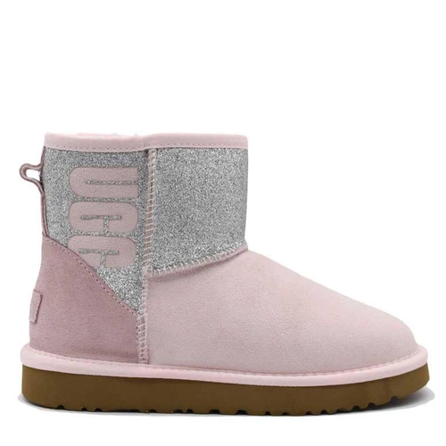 Угги женские ботинки UGG Mini Classic Sparkle Boot Seashell Pink