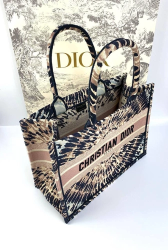 Женская сумка Dior Book Tote тканевая с рисунком 41/35/15 см качество премиум-люкс A86012 фото-6
