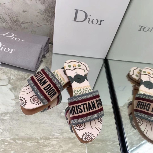 Шлёпанцы женские Christian Dior разноцветные премиум-люкс коллекция 2021-2022 A73247 фото-5