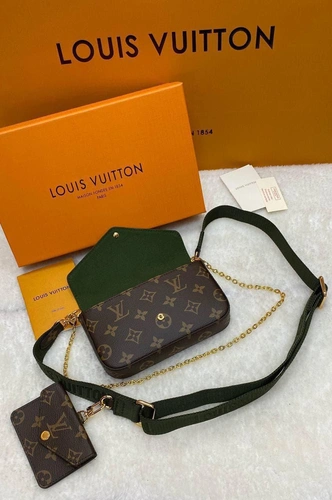 Женская сумочка Louis Vuitton Fеlicie Strap & Go премиум-люкс коричневая 17/10/4 см. фото-8