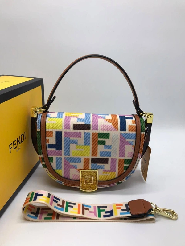 Женская сумка Fendi из монограммной ткани  25/17/8 A64921