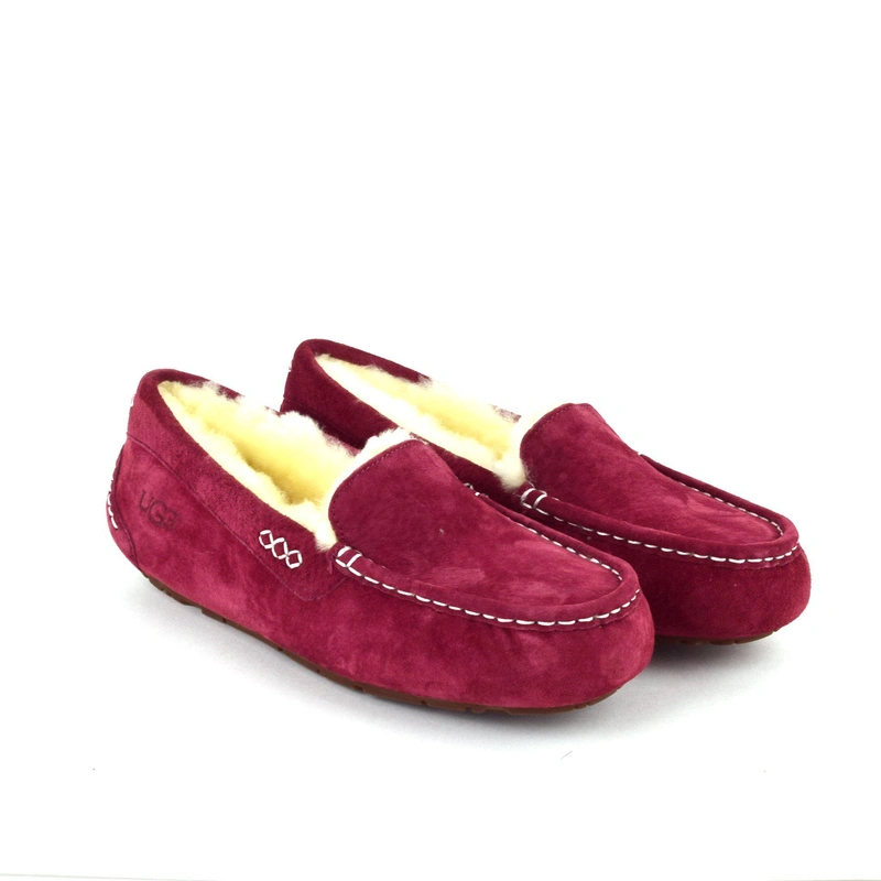 Угги женские мокасины UGG Ansley Wine Red