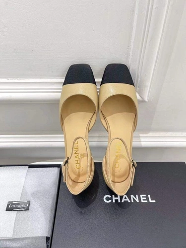 Босоножки Chanel Goatskin Grosgrain G31319 Y50006 Beige фото-3