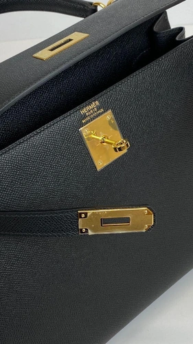 Женская кожаная сумка Hermes премиум-люкс черная A59032 фото-10