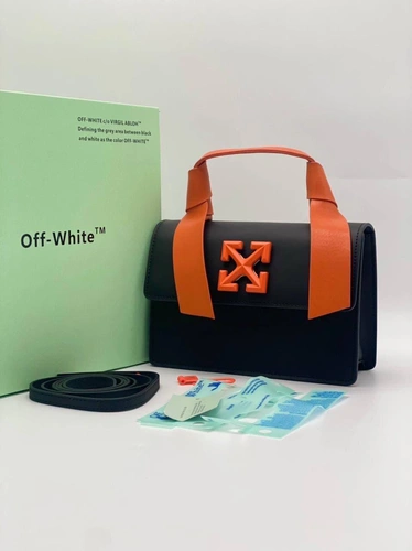 Женская кожаная сумка Off White черная 21/15 коллекция 2021-2022 A66458 фото-4