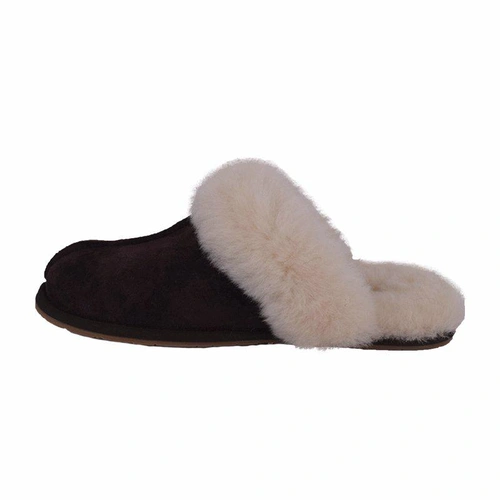 Угги тапочки женские UGG Slippers Scuffette II Chocolate фото-4