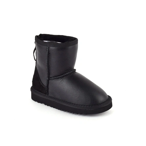 Угги детские UGG Kids Classic Short ZIP Black Metallic фото-4