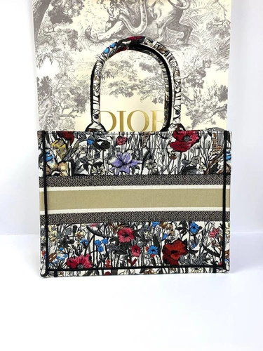 Женская сумка Dior Book Tote тканевая с рисунком 41/35/15 см качество премиум-люкс A86039 фото-5