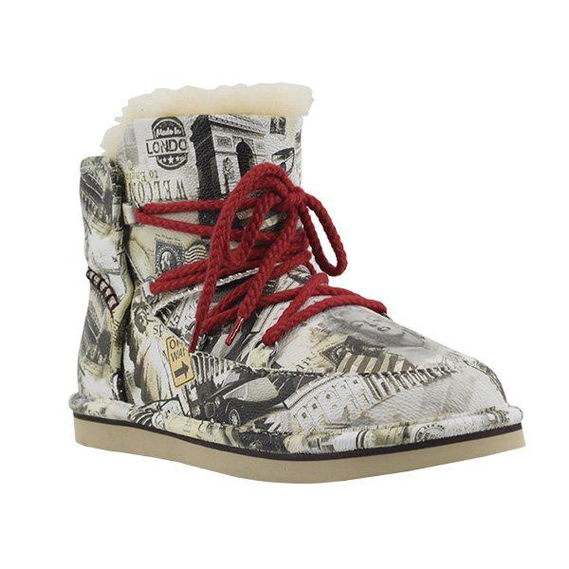 Угги женские UGG Mini Lodge Leather Travel Grey фото-5