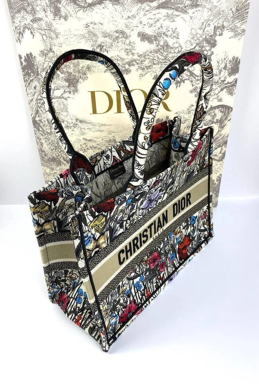 Женская сумка Dior Book Tote тканевая с рисунком 36/27/14 см качество премиум-люкс фото-3