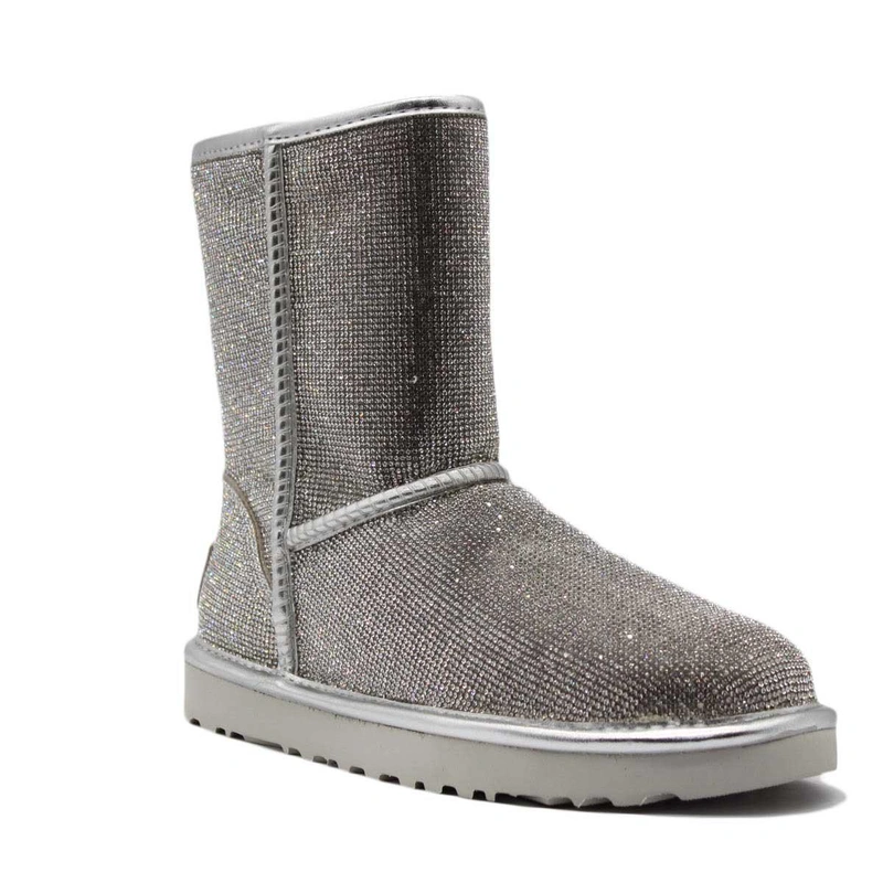 Угги женские ботинки UGG Jimmy Choo Swarovski Silver Drill фото-2