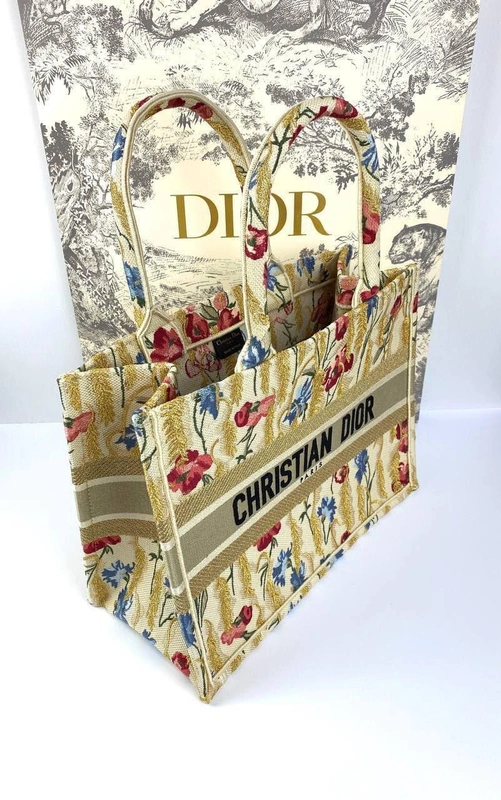 Женская сумка Dior Book Tote тканевая с рисунком 41/35/15 см качество премиум-люкс A86038 фото-4