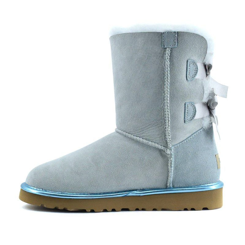 Угги женские UGG II Bailey Bow Metallic Sky Blue фото-3