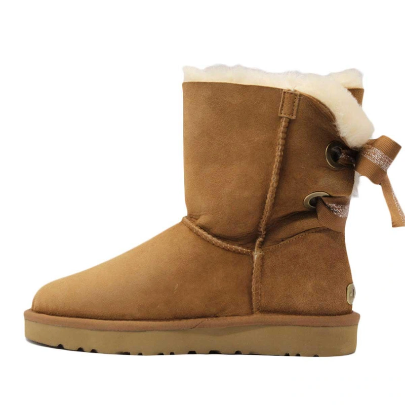 Угги женские ботинки UGG II Bailey Bow Customizable Chestnut фото-2