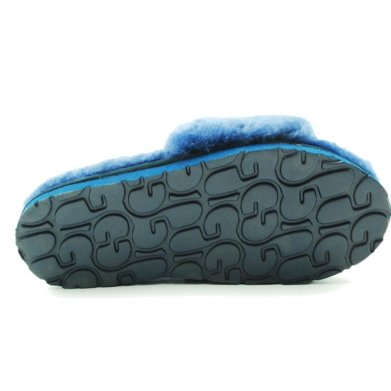 Угги тапочки женские UGG Fluff Slide Slippers Navy Blue фото-5