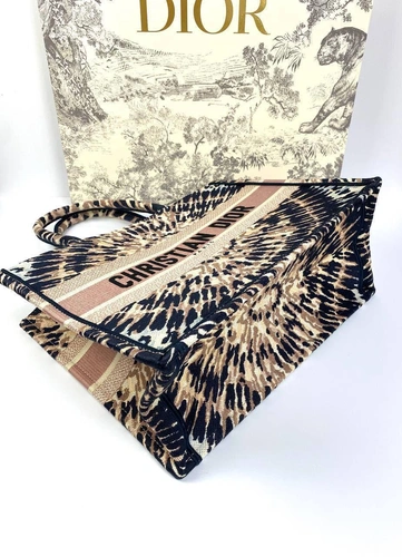 Женская сумка Dior Book Tote тканевая с рисунком 41/35/15 см качество премиум-люкс A86012 фото-4