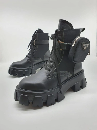 Зимние ботинки женские Prada черные A55635 фото-2