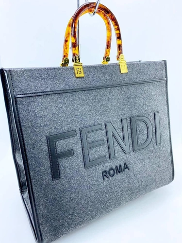 Женская сумка Fendi синяя 39/35/20 коллекция 2021-2022