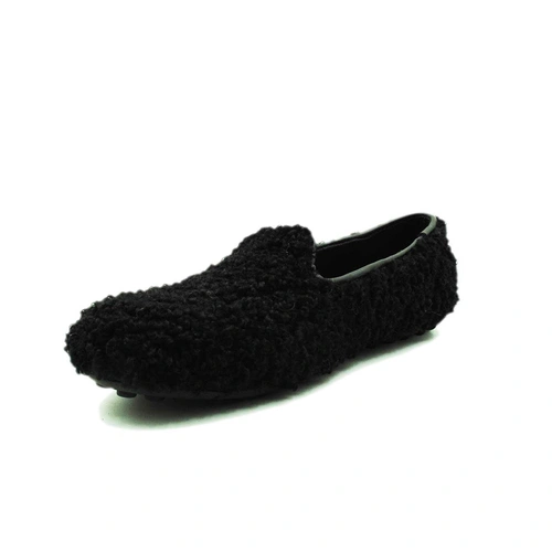 Угги женские мокасины UGG Hailey Fluff Loafers Black фото-3