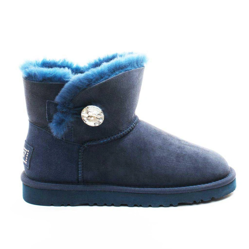 Угги женские ботинки UGG Mini Bailey Button Bling Navy