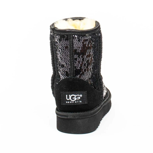 Угги детские ботинки UGG Kids Sparkles Black фото-4