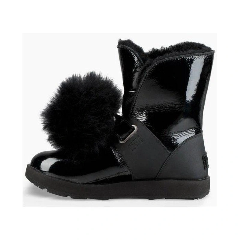 Угги женские ботинки UGG Isley Patent Black фото-5