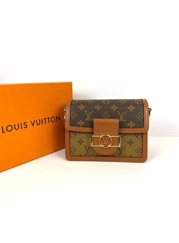 Женская сумка Louis Vuitton Dauphine mini премиум-люкс хаки