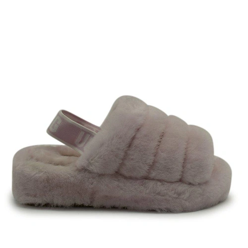 Угги тапочки женские UGG Women Slippers Fluff Yeah Slide Seashell Pink