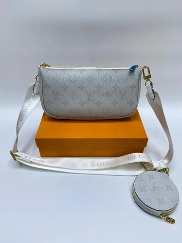 Клатч женский Louis Vuitton из канвы Monogram голубой качество-люкс фото-8