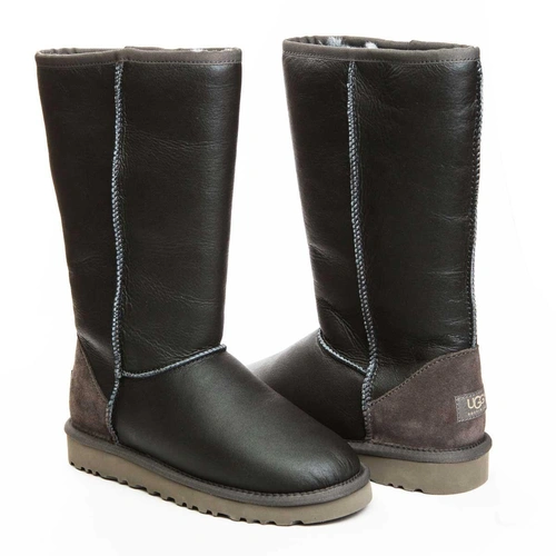 Угги женские сапоги UGG Classic Tall Metallic Grey фото-4