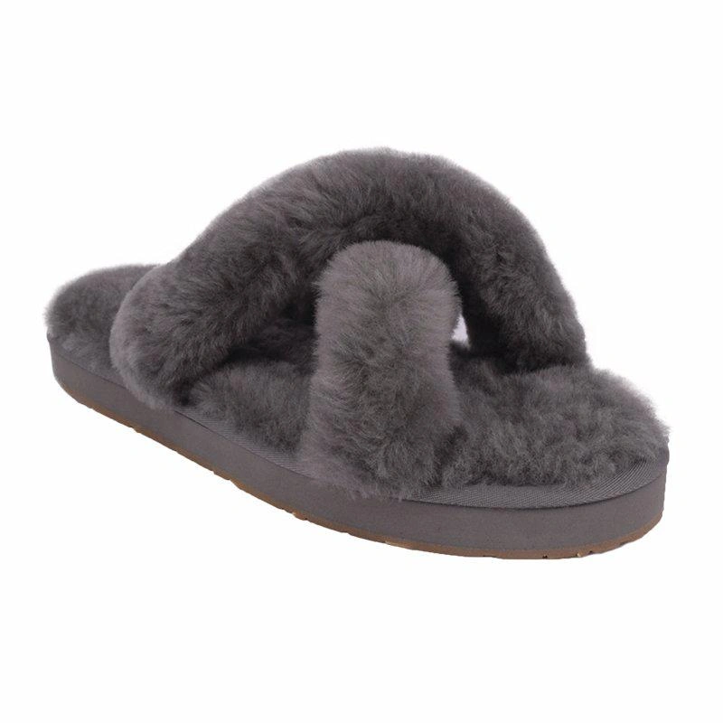 Угги тапочки женские UGG Womens Slippers Abela Grey фото-3